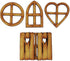 6Pcs Wooden Fairy Garden Door, Blank Door Fairy House Door and Windows Ornaments Tree Statues for Tree Trunk Yard Decoration Garden Sculptures and...