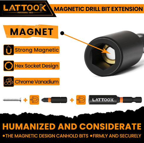 5PCS Magnetic Drill Bit Extension Set, 1/4" Hex Shank Extension Socket Drill Bit Holder Drill Bit Extender for Power Tools Impact Driver Drill, 2....
