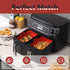 Collapsible 2-Pack Air Fryer Silicone Liners for 10QT NINJA Foodi Dual, Rectangular Air Fryer Silicone Pot, Reusable Silicone Air Fryer Basket for...