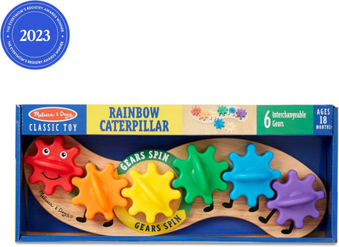 Melissa & Doug Rainbow Caterpillar Gear Toy With 6 Interchangeable Gears - For Toddlers And Babies...