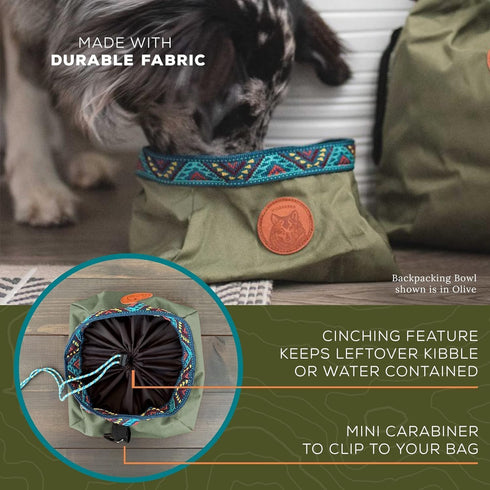 Wilderdog Backpacking Bowl - Holds Food & Water Up to 64oz - Olive...