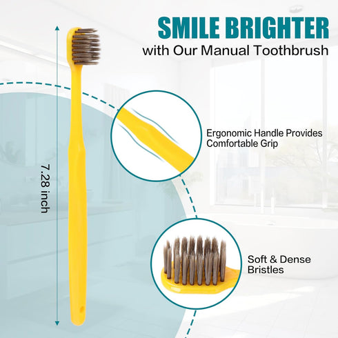 30pcs Individually Wrapped Bulk Toothbrushes, Colorful Manual Disposable Travel Toothbrush Set for Adult, Kid, Medium Soft Bristles, for Travel, H...