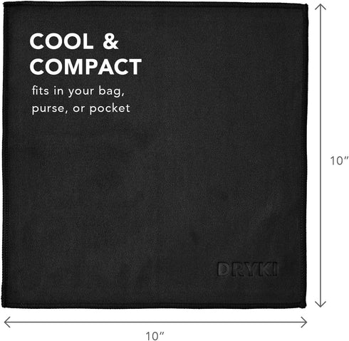 Sweat Absorbing Handkerchiefs - The Original Sport Microfiber Hankies for Wicking Sweat from Hands, Face, Body (Classic Black, 5 pack)...