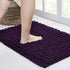 Walensee Bathroom Rug Non Slip Bath Mat (24x17 Inch Dark Purple) Water Absorbent Super Soft Shaggy Chenille Machine Washable Dry Extra Thick Perfe...