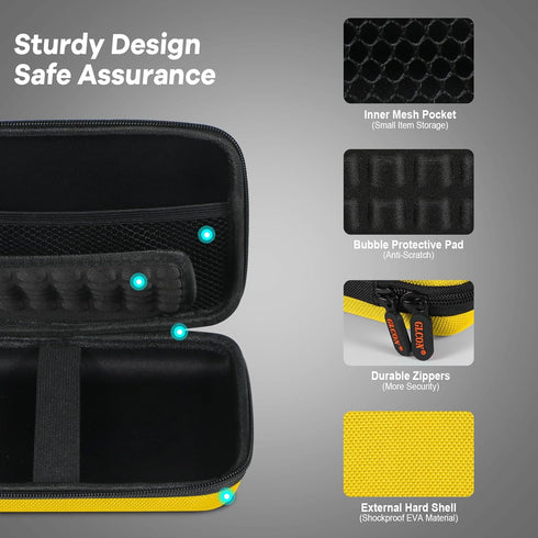 Bright Yellow Hard Shell Electronic Organizer Carrying Case - Shockproof Large Storage Case for Hard Drive, Phone, Power Bank, Charger, Earbuds - ...