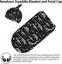 Baby Newborn Swaddle Blanket with Beanie Hat- Black and White Dinosaur Skeleton Pattern Receiving Blanket Sleep Sack for Girls Boys Infant Gifts...