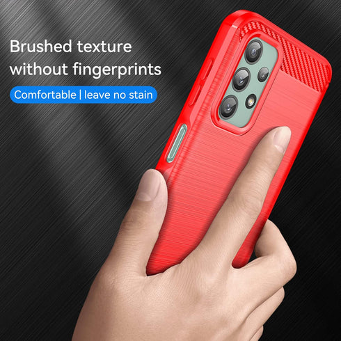 M MAIKZI Cellular Phone Case for Samsung Galaxy A23, Red Brushed TPU, with HD Screen Protector...
