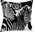oFloral Decorative Zebra Stripe Pillow Case Cotton Square Cushion Cover for Home Sofa Couch Car Living Room 18 x 18 Inch Black White...