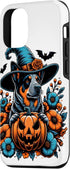 iPhone 14 Pro Witchy Blue Heeler Dog Scary Pumpkin Autumn Retro Flowers Case...
