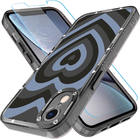 AIGOMARA Soft Phone Case for iPhone XR Case 6.1 Inch with Screen Protector Slim Flexible Soft TPU Design Bumper Shockproof Full Protection Cover (...
