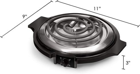 Elite Gourmet ESB-300X Single Countertop Coiled Burner, 1000 Watts Electric Hot Plate, Temperature Controls, Power Indicator Lights, Easy to Clean...