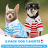 2 Pieces Dog Shirts for Small Dogs Boy Girl Stripe Dog Clothes Spring Summer Chihuahua Yorkie Clothes Soft Pet T-Shirt Extra Small Dog Clothes Pup...