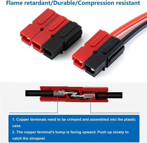 smseace 105Pcs 15/30/45Amp Power Connectors with PVC Cover 1.5-6mm² (20-10AWG) Quick Disconnect Power Pole connectors,Flame Retardant Sleeve for P...