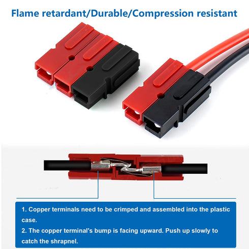 smseace 70pcs 15/30/45Amp Power Connectors with PVC Cover 1.5-6mm² (20-10AWG) Quick Disconnect Power Pole connectors,Flame Retardant Sleeve for Po...