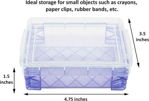 Advantus Crafts Storage Studios Super Stacker 6-Pack of Crayon Box 1.5 x 3.5 x 4.75 inches; Set Comes In Random Color Combinations of Blue, Clear,...
