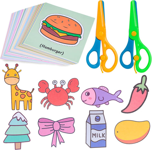 Koogel 120PCS Safety Scissors for Toddler, Plastic Training Scissors Craft Scissors Cutting Paper for Kids Preschool Child DIY...