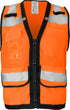 Ironwear 1279-OS-RD-CID-2-MD ANSI Class 2 Polyester SAFETY Vest with Snaps, Clear ID Holder, & 2" Silver Reflective Tape, Orange, Medium...