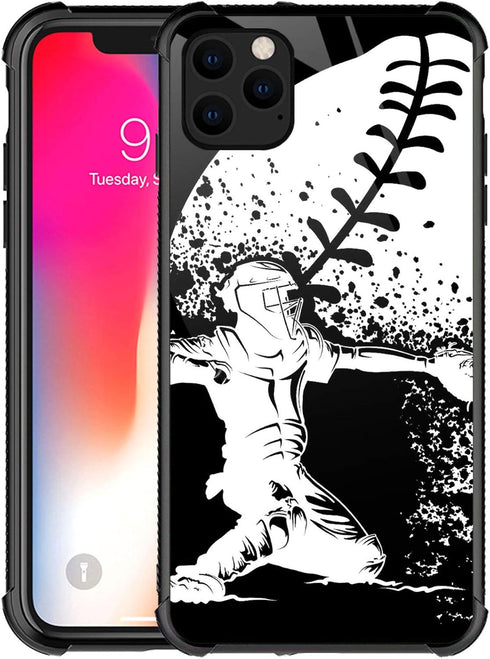 CARLOCA Compatible with iPhone 12 Mini Case,iPhone 12 Mini Cases for Boys,Baseball Catcher at Home Pattern Design Shockproof Anti-Scratch Case for...
