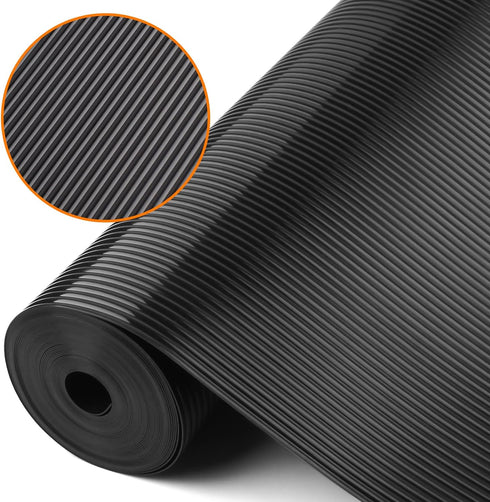 Black Shelf Liners for Kitchen Cabinets Non-Adhesive, Drawer Mat Liner for Bathroom, Plastic Pantry Shelf Liner Waterproof Washable Cabinet Protec...