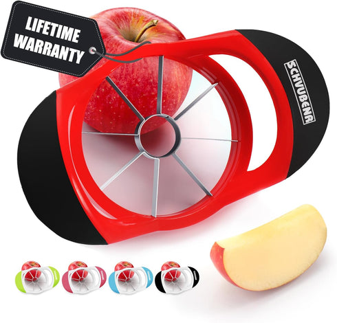 SCHVUBENR 3.5 Inch Apple Slicer - Professional Apple Cutter - Stainless Steel Apple Corer - Super Sharp Apple Slicer and Corer - Apple Tool with 8...