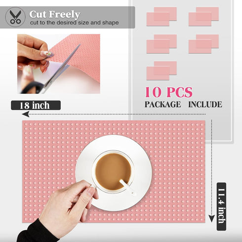 10Pcs Refrigerator Liners, Washable Fridge Liner Shelf Mats Refrigerator Pads for Cupboard Cabinet Drawer Home Kitchen Accessories Organization (P...