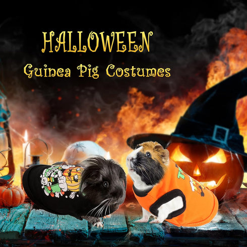 YUEPET 2 Pack Guinea Pig Shirts Warm Vest Cute Printed Clothes for Guinea Pig Hamster Ferret Chinchilla Kitten Cosplay Pet Apparel...