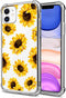 Sunflower Clear Case Compatible with iPhone 11 Released 2019, Yellow Sunflower Girls and Women Floral Back Case Cover, Sunflower Transparent Soft ...