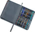 48 Slots Gray Fountain Pen Case, Canvas Pen Holder Display Pouch Bag Storage Large Capacity Water Resistant...