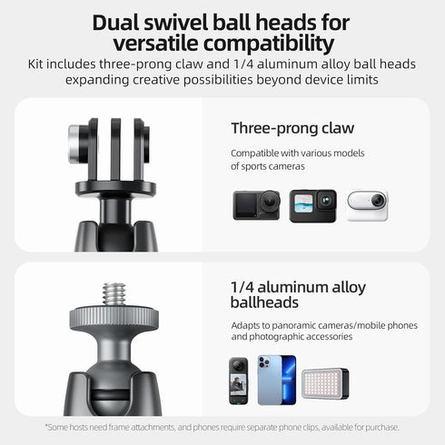 TELESIN Magnetic Mount Magnet Metal Mounts Accessories for Action Camera, 360 Quick Release Car Holder Attach for GoPro Max Hero 12 11 10 9 8 7 6 ...