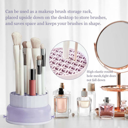 Silicone Makeup Brush Cleaner Make Up Brush Cleaner Cleanser Bowl&Hanging Drying Basket Net Cleaning Box for Makeup Sponge,Puffs Brush Cleaning Dr...