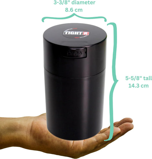 Tightvac 1 oz to 6 ounce - Patented Airtight Container | Multi-use Vacuum Container Works as Smell Proof Containers for Herbs and Dry Goods. Black...