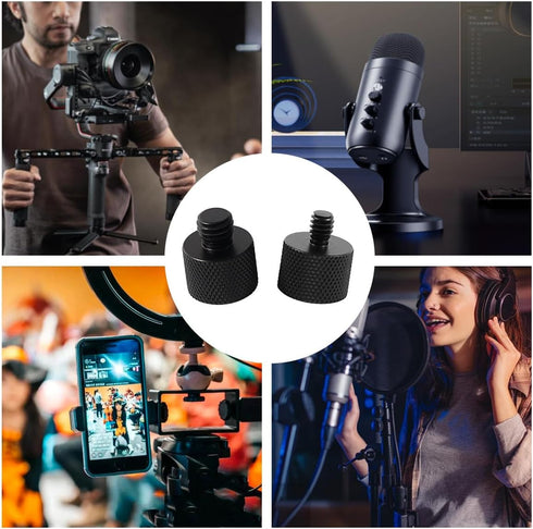 Threaded Tripod Screw Adapter Double Head Stud Standard Mounting Thread Converter 1/4" Male to 3/8" Female Adapter Set for Camera Cage Mount Light...