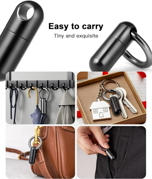 Tiny Keychain Pill Holder.TISUR Titanium Pill Case Waterproof Pill Fob for Travel Purse Pocket,Mini Pill Organizer Black...