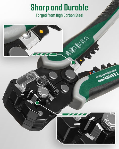 TWS-322 Self Adjusting Wire Stripper with Non-Contact Voltage Detection, 4-in-1 Automatic Wire Stripper Tool, Universal Wire Cutters and Crimping ...