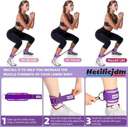 Ankle Resistance Bands with Cuffs, Ankle Bands for Working Out?Resistance Bands for Leg Butt Training Workout Equipment for Kickbacks Hip Gluteus ...