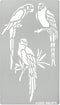 Aleks Melnyk No.472 Metal Stencil, Bird on Tree Branch, Parrots, Wild Animal, Small Stencil, 1 PC, Template for Wood Burning, Engraving, Crafting,...