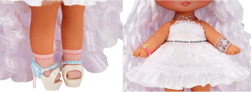 Na Na Na Surprise Sweetest Gems™ April Sparkles 7.5" Fashion Doll Diamond Birthstone Inspired with White Hair, Ruffle Satin Dress & Brush, Poseabl...