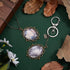 PH PandaHall 5pcs Pendant Tray Oval Charms Cabochon Bezel and 5pcs 40x30mm Glass Cabochon Dome Tiles Clear Cameo Memorial Photo Pendant for Bouque...