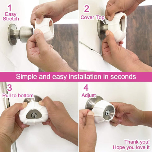 Enjoy Cover - Door Knob Cover Grips Non Slip Arthritis & Senior Living Aids Grippy Easy Open Decorative. Simple Functional Effective Solution- 4 P...