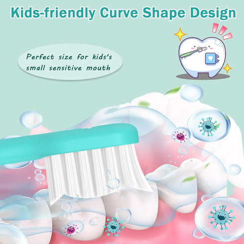 Kids Toothbrush Heads Compatible with Electric Philips Sonicare Handle 6032/94 6321 6340 6042 6320 6330, Replacement Heads Compact for Child 3-7 Y...