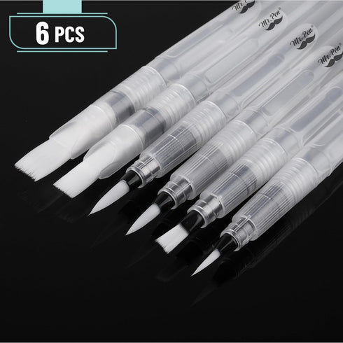 Mr. Pen- Watercolor Brush Pens, 6 pcs, Watercolor Brushes Set, Water Brush Pen, Water Color Pens, Refillable Brush Pen...