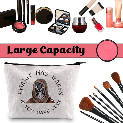 Role-Playing Video Games Merch Game Inspire Themed Gift Werecat Cosmetic Zipper Pouch Khajiit Has Wares If you Have Coin (Game)...