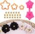 Puocaon Flower Polymer Clay Cutters - 3 Pcs Flower Clay Cutters for Polymer Clay Jewelry, 2 Pcs Plumeria Flower Texture Molds, 20 Flower Pistil Br...