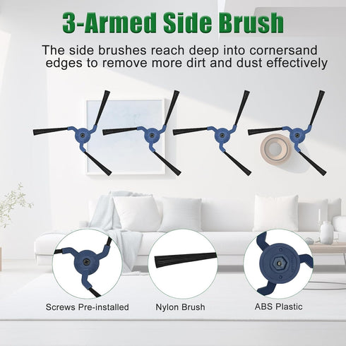 Side Brush Replacement for Eufy X10 Pro Omni Main Brush Robot Vacuum Cleaner-6Pack...