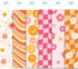 12 Sheets Boho Wrapping Paper Retro Groovy Gift Wrap Paper, Smiley Face Floral Daisy Pattern Wrapping Paper for Baby Shower Birthday Wedding DIY C...