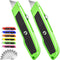 Jetmore 2 Pack Box Cutter Utility Knife with Extra 10 SK5 Blades & Anti-slip Rubber Handle, Box Cutter Retractable, Portable Box Opener Razor Knif...