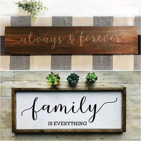 Large Farmhouse Stencils for Painting on Wood - 21 Pack Family Inspirational Words Quotes Saying Sign Stencil Templates, Welcome Home Love and Mor...