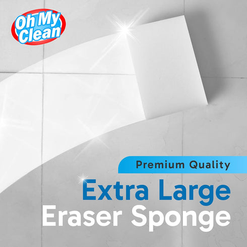 (40 Pack) Extra Large Eraser Sponge - Extra Thick, Long Lasting, Premium Melamine Sponges in Bulk - Multi Surface Power Scrubber Foam Cleaning Pad...