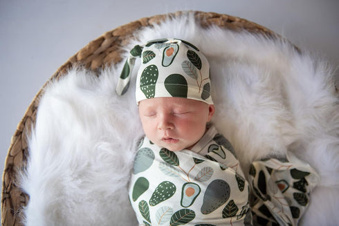 Newborn Blanket Baby Stretch Wrap Swaddle Blanket Receiving Blanket Set with Matching Beanie...