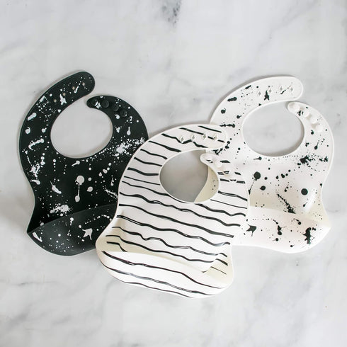 Silicone Baby Bib with Food Catcher - Adjustable Waterproof Feeding Bib for Babies and Toddlers 4 to 36 Months for Girl and Boy - Modern, Soft, Ea...